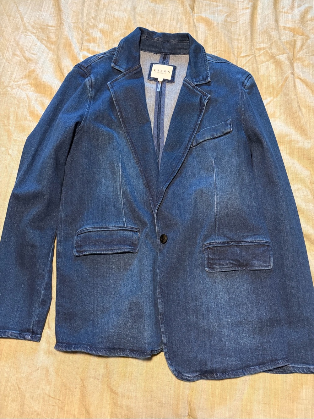 Risen Denim Blazer Jacket - Deep Indigo Blue